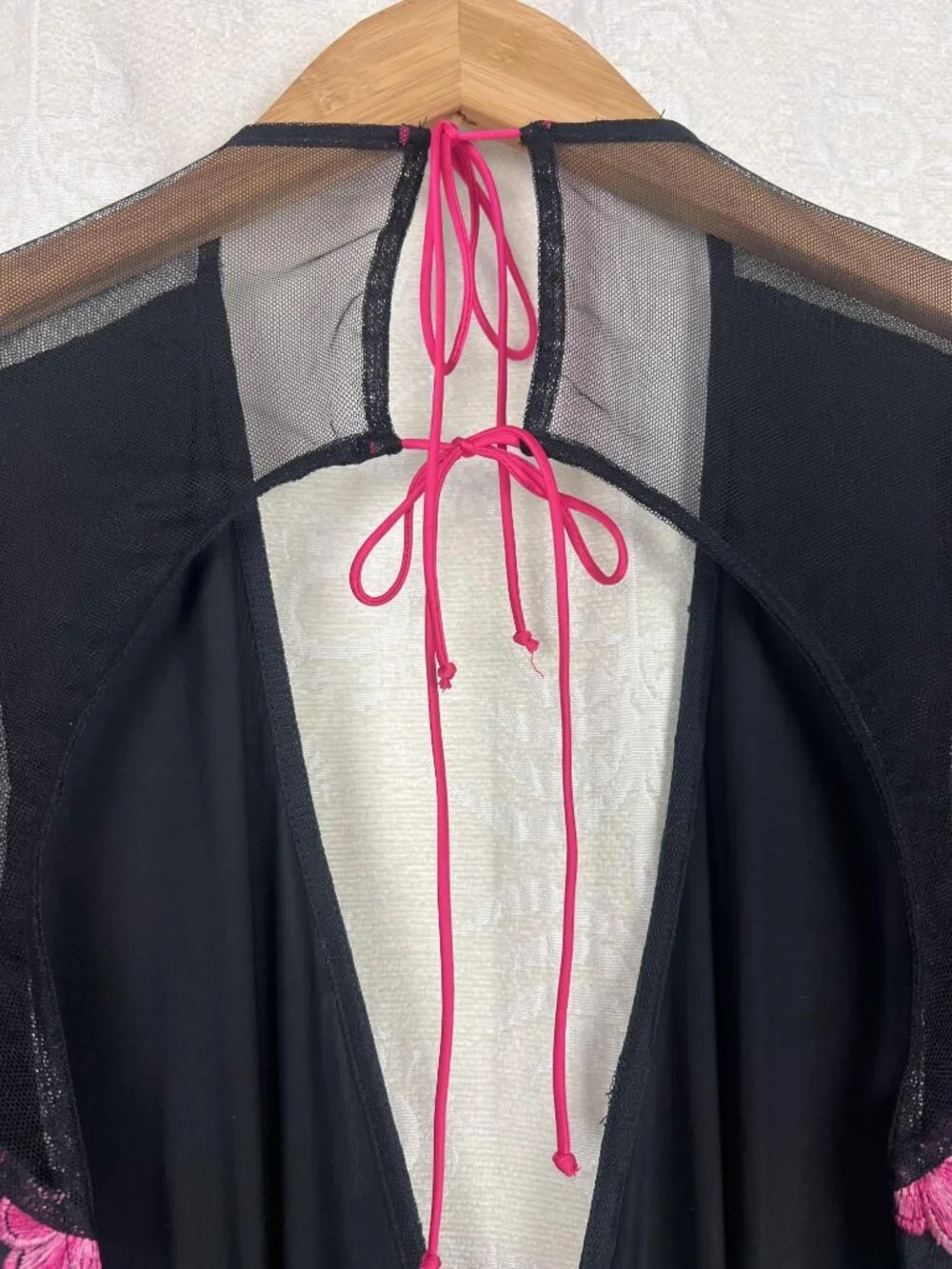 NEW For Love & Lemons Temecula Cut-Out Embroidered Lace Maxi Dress Sheer pink L